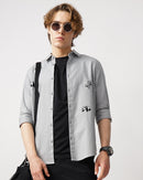 Panda Embroidery and Stem Embroidery Shirt