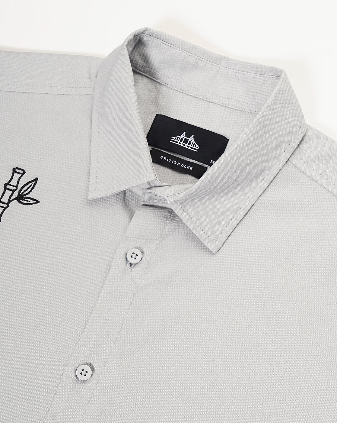 Panda Embroidery and Stem Embroidery Shirt