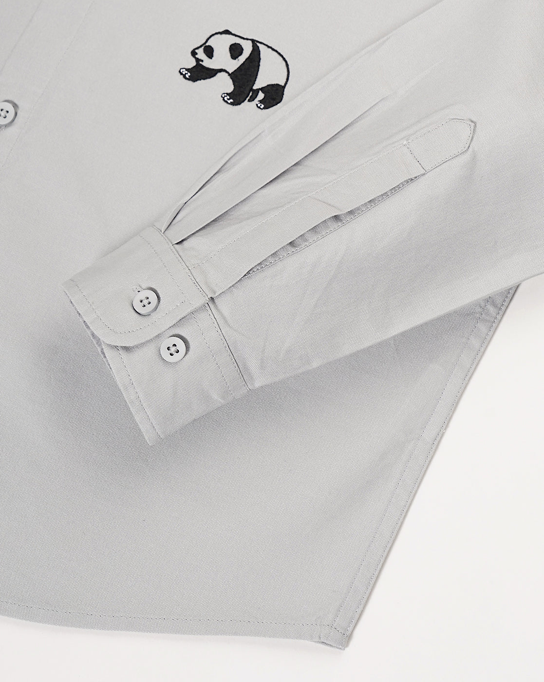 Panda Embroidery and Stem Embroidery Shirt