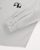 Panda Embroidery and Stem Embroidery Shirt