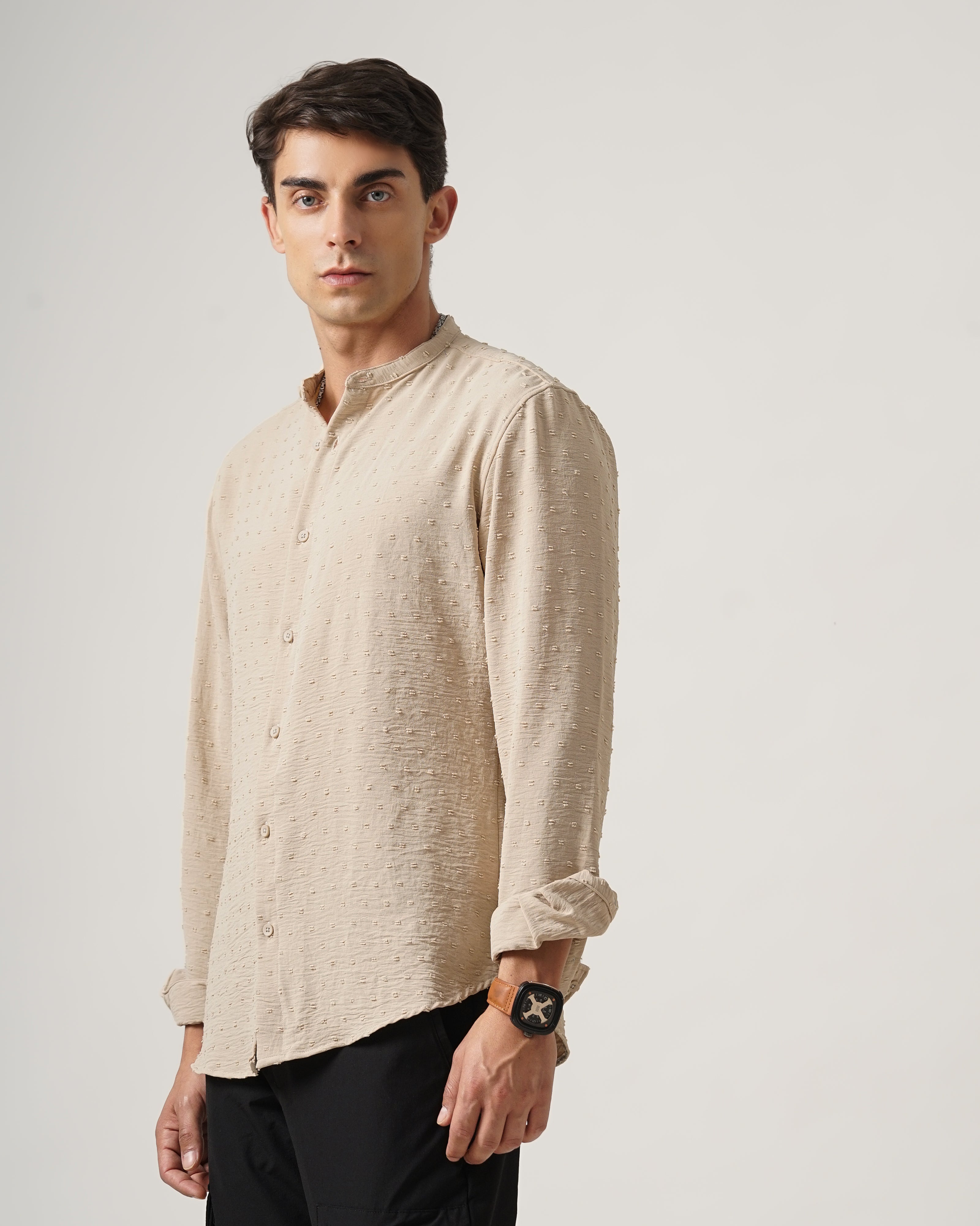 men's self design shirt