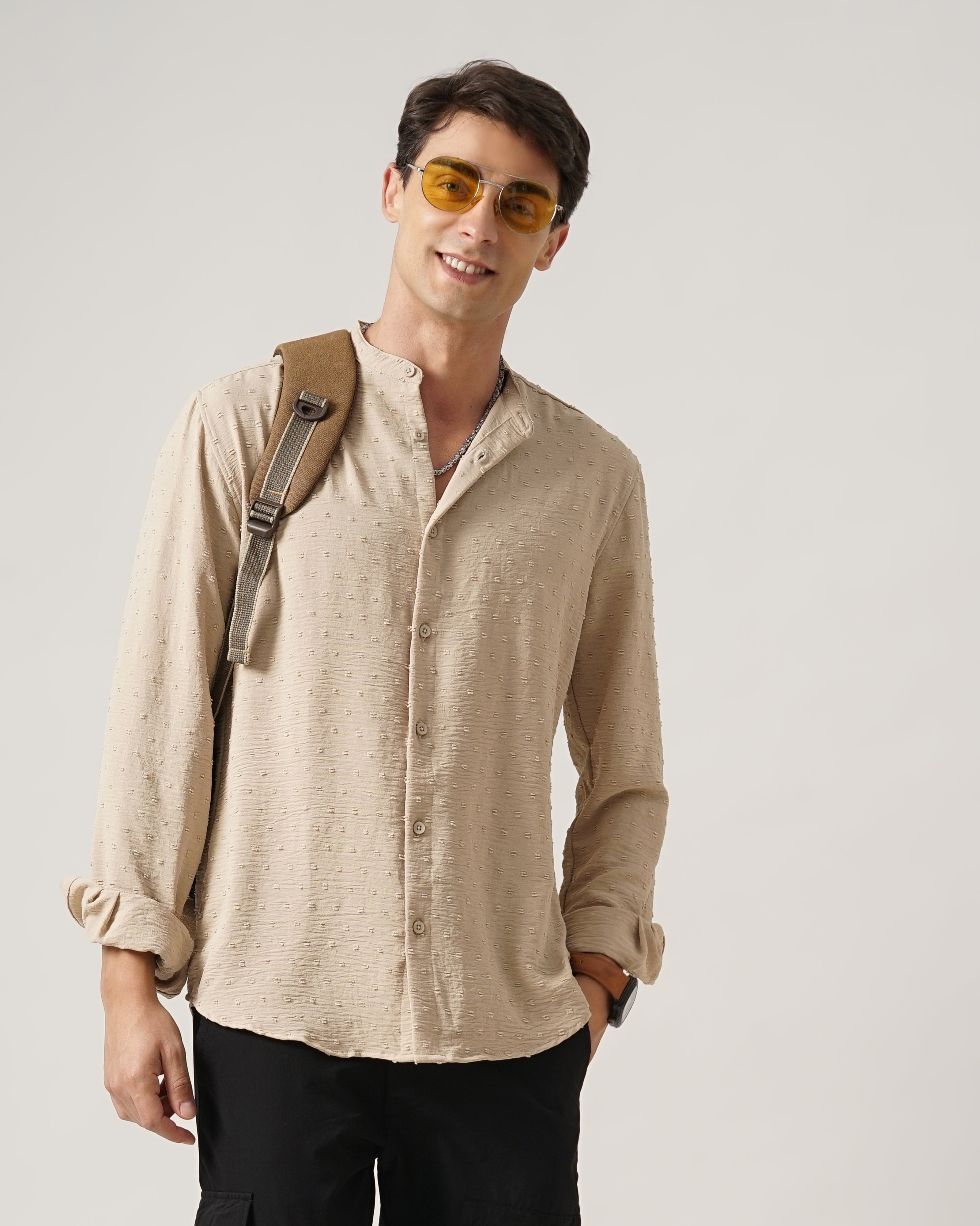men's self design shirt