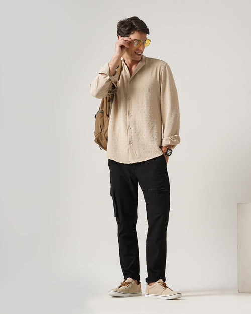 men's self design shirt