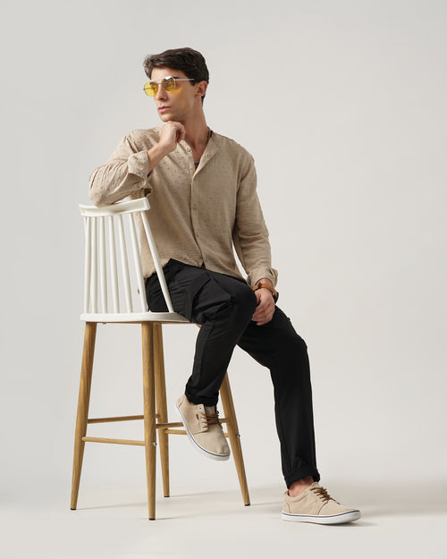 men's self design shirt