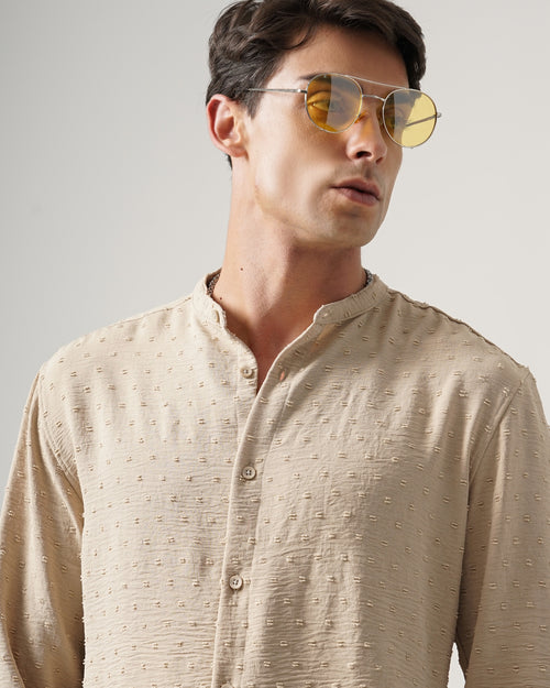 men's self design shirt