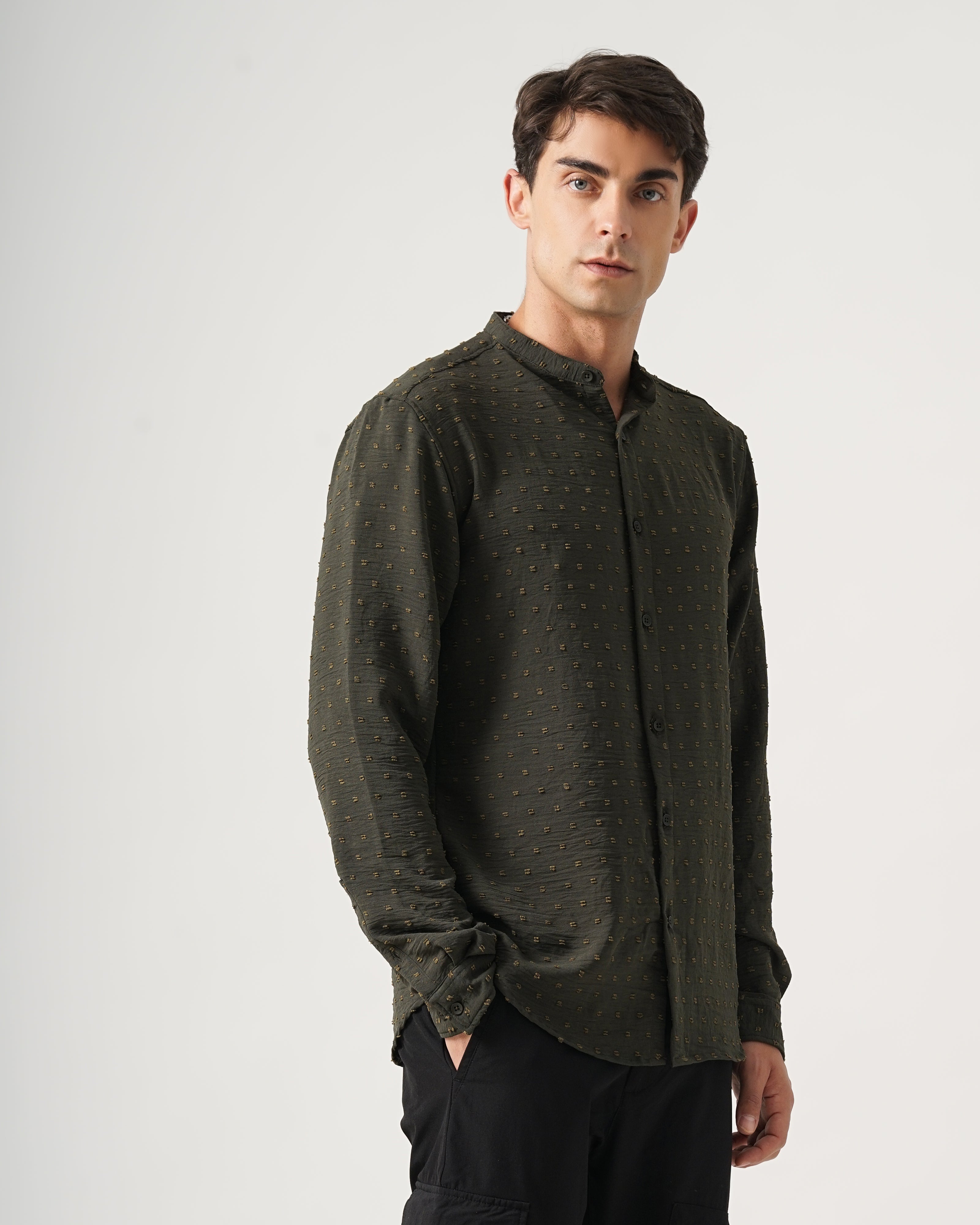 men's self design shirt