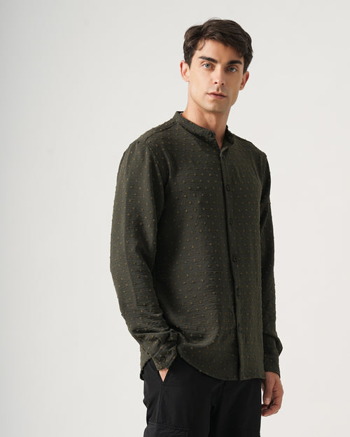 men's self design shirt
