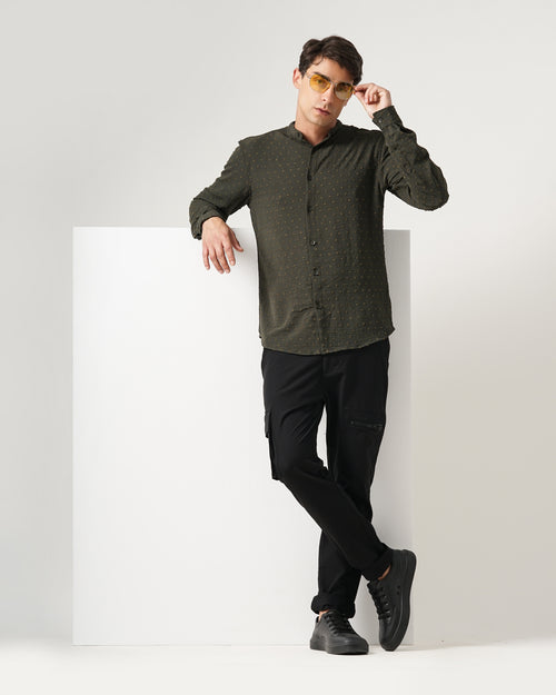 men's self design shirt