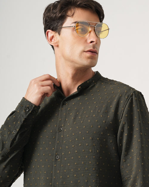 men's self design shirt