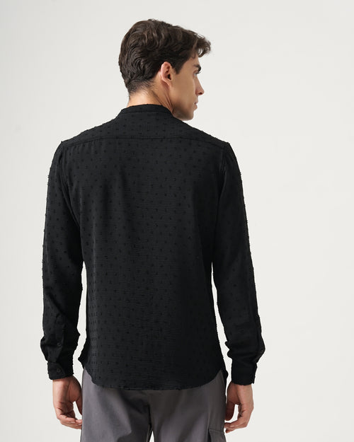 men's self design shirt