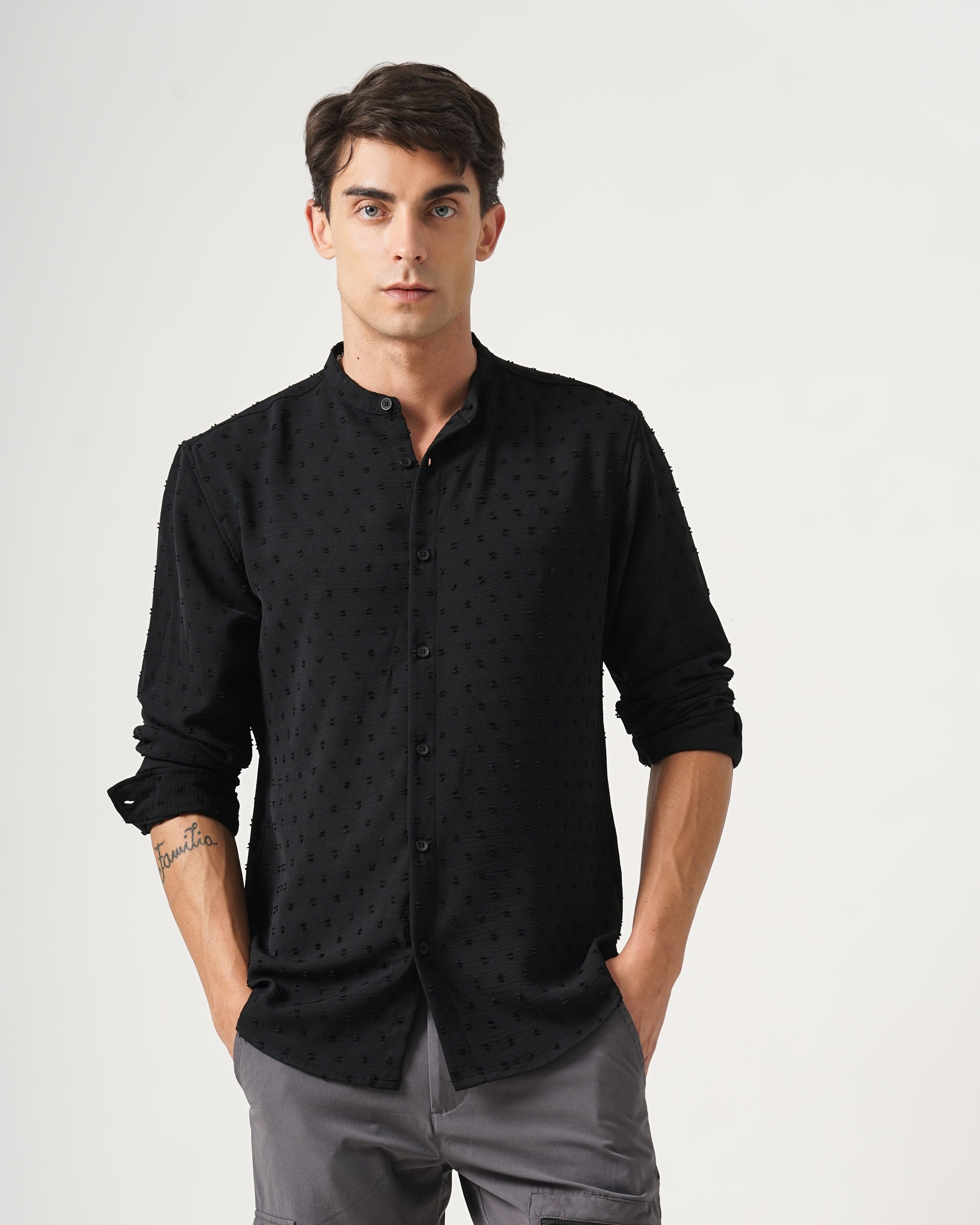 men's self design shirt