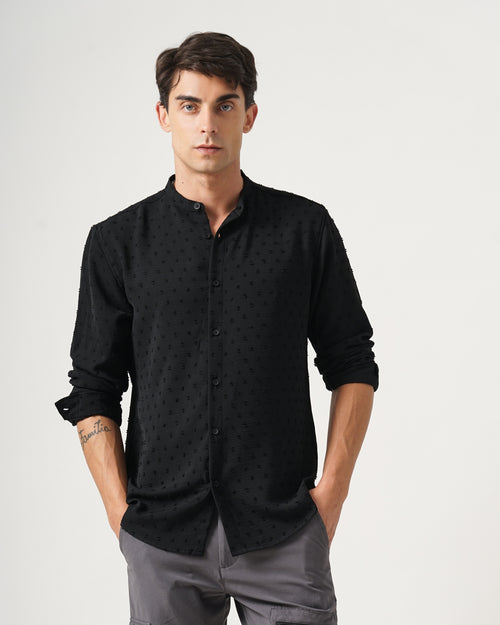 men's self design shirt