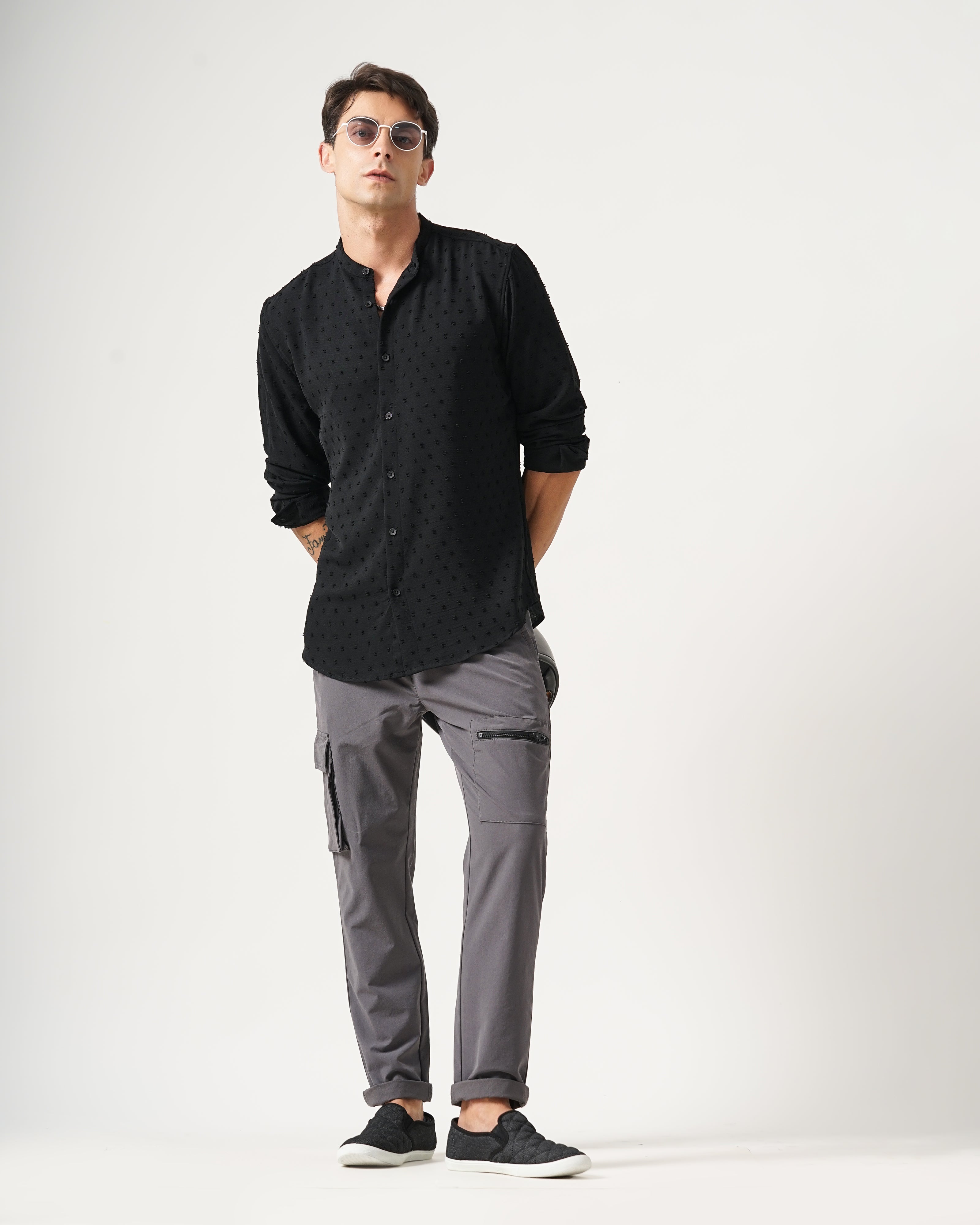 men's self design shirt