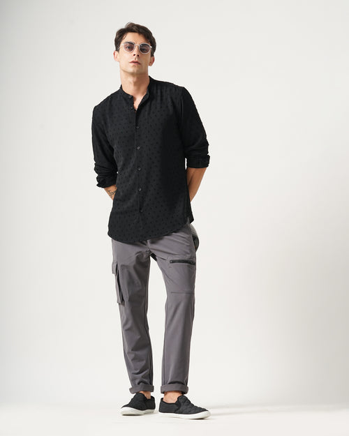 men's self design shirt