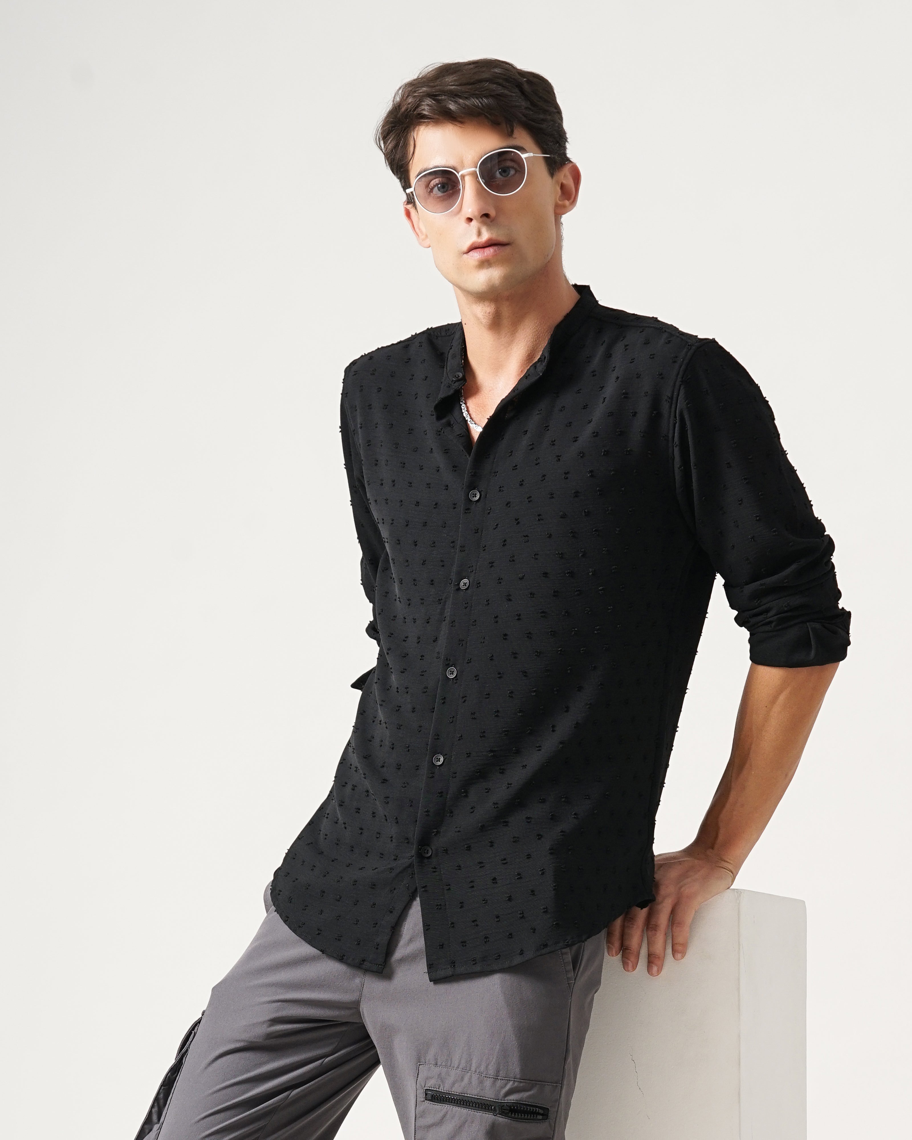 men's self design shirt