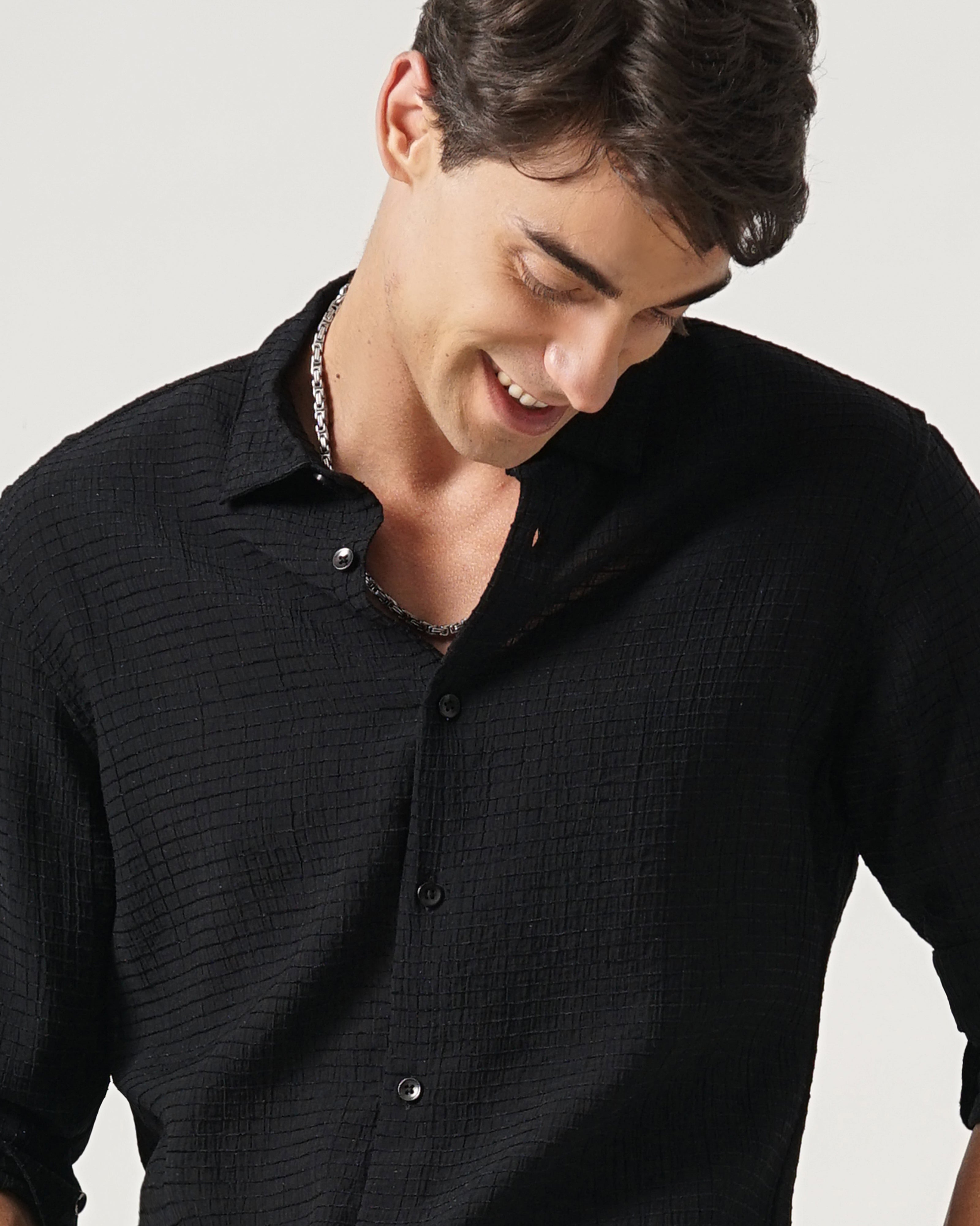 men's Self Design Shirt