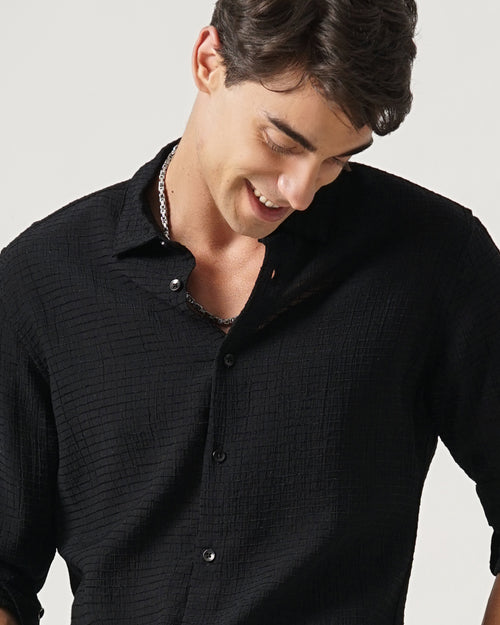 men's Self Design Shirt