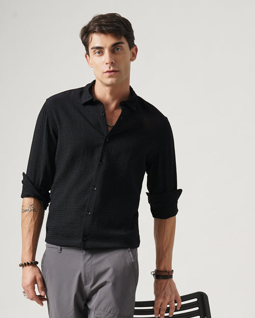 men's Self Design Shirt