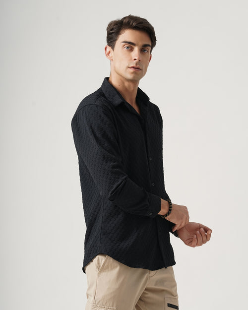 men's self design shirt