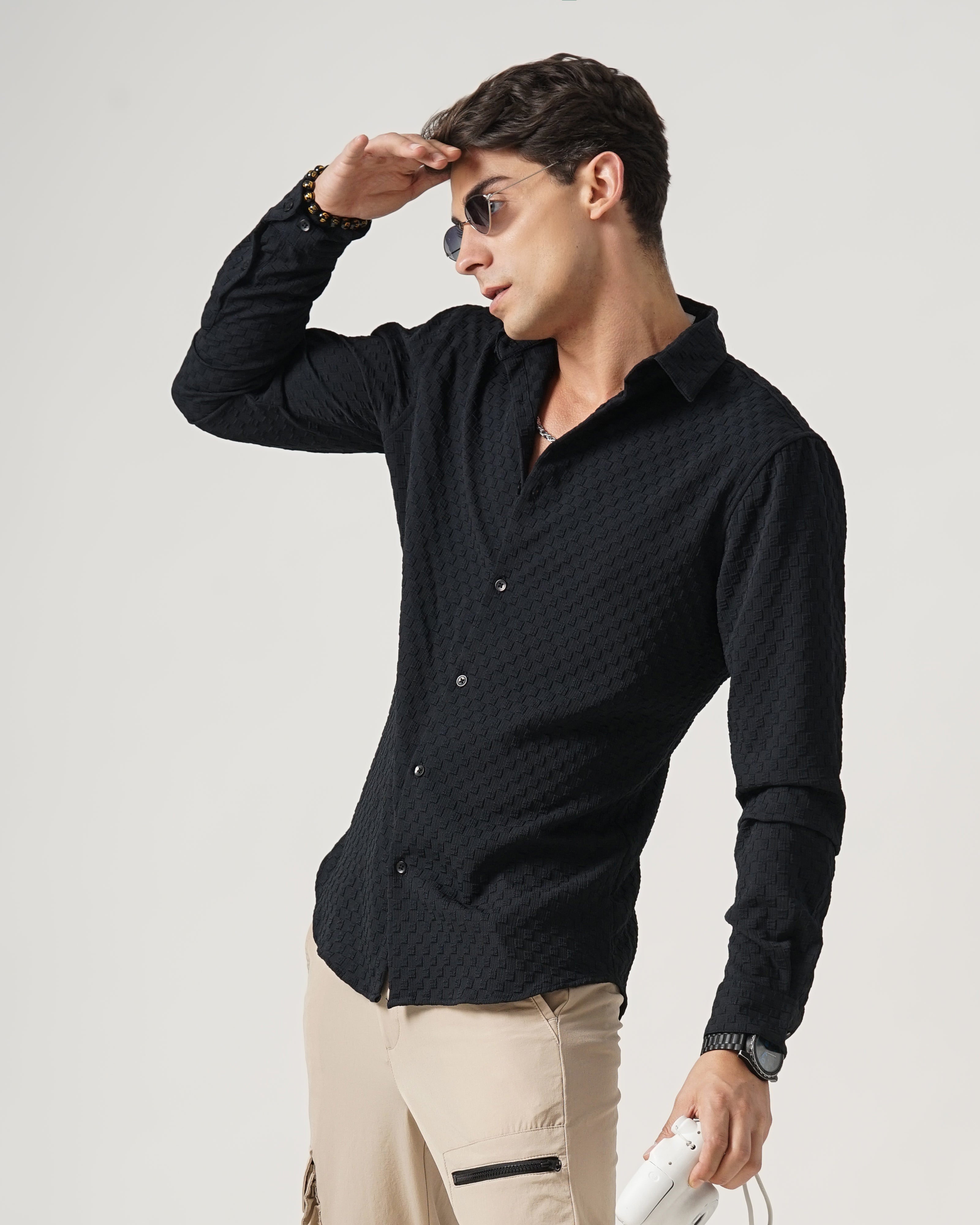 men's self design shirt