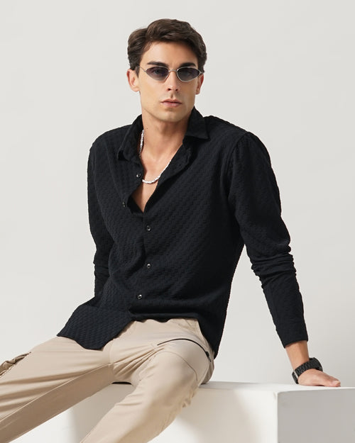 men's self design shirt