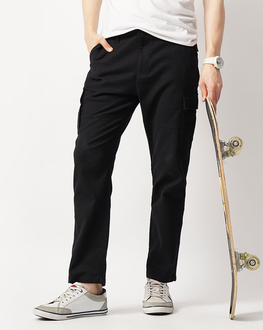 Straight Fit Cargo Chinos