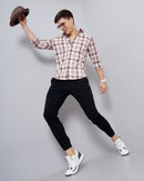 Windowpane Checks Slim Fit 60'S Giza Cotton Shirt