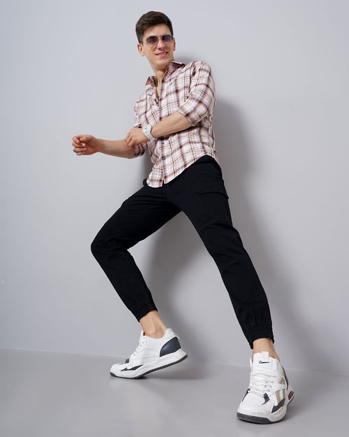 Windowpane Checks Slim Fit 60'S Giza Cotton Shirt