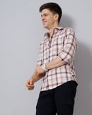 Windowpane Checks Slim Fit 60'S Giza Cotton Shirt