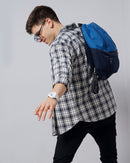 Windowpane Checks Slim Fit 60'S Giza Cotton Shirt