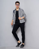 Windowpane Checks Slim Fit 60'S Giza Cotton Shirt