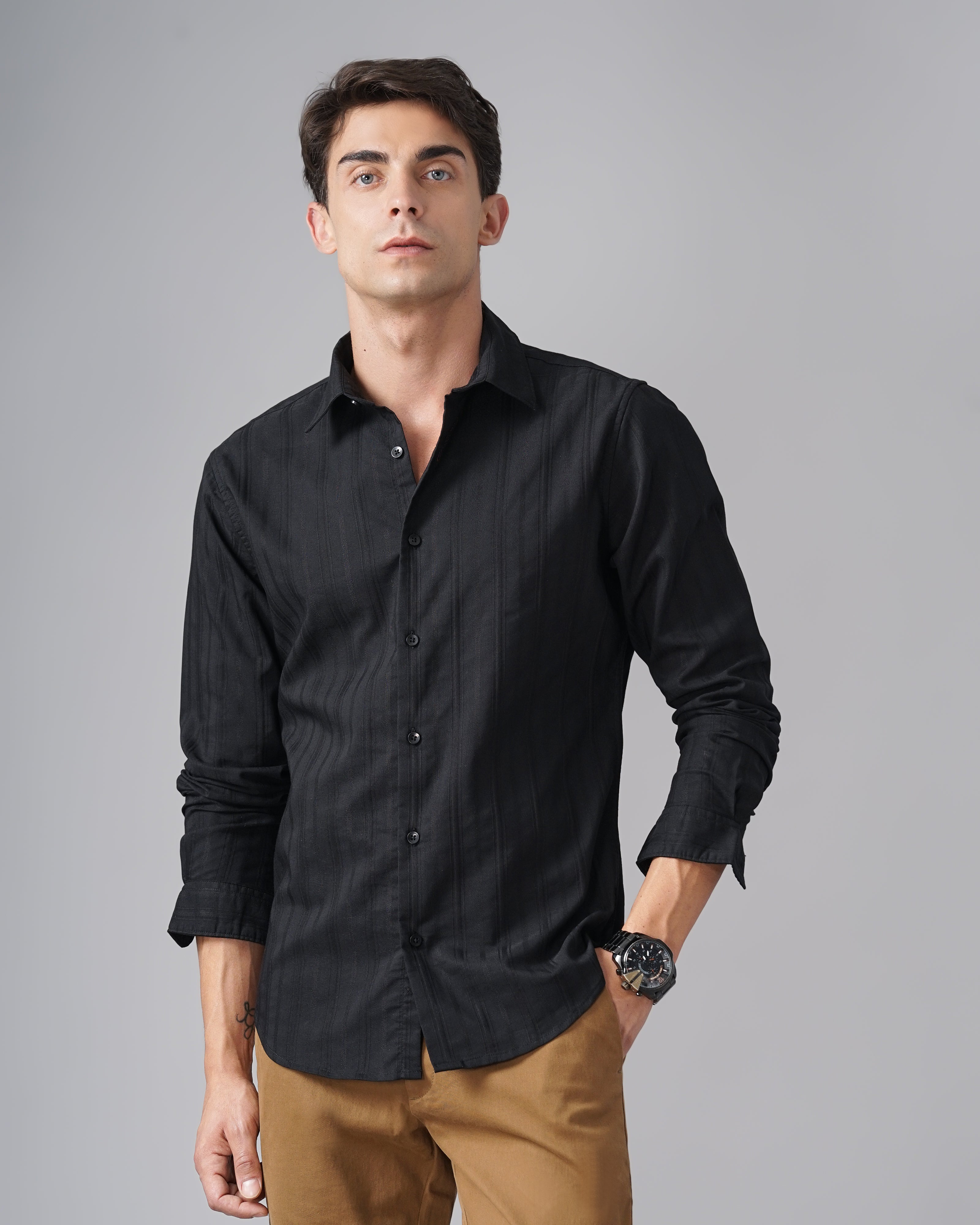 MEN'S SELF DESIGN SHIRT
