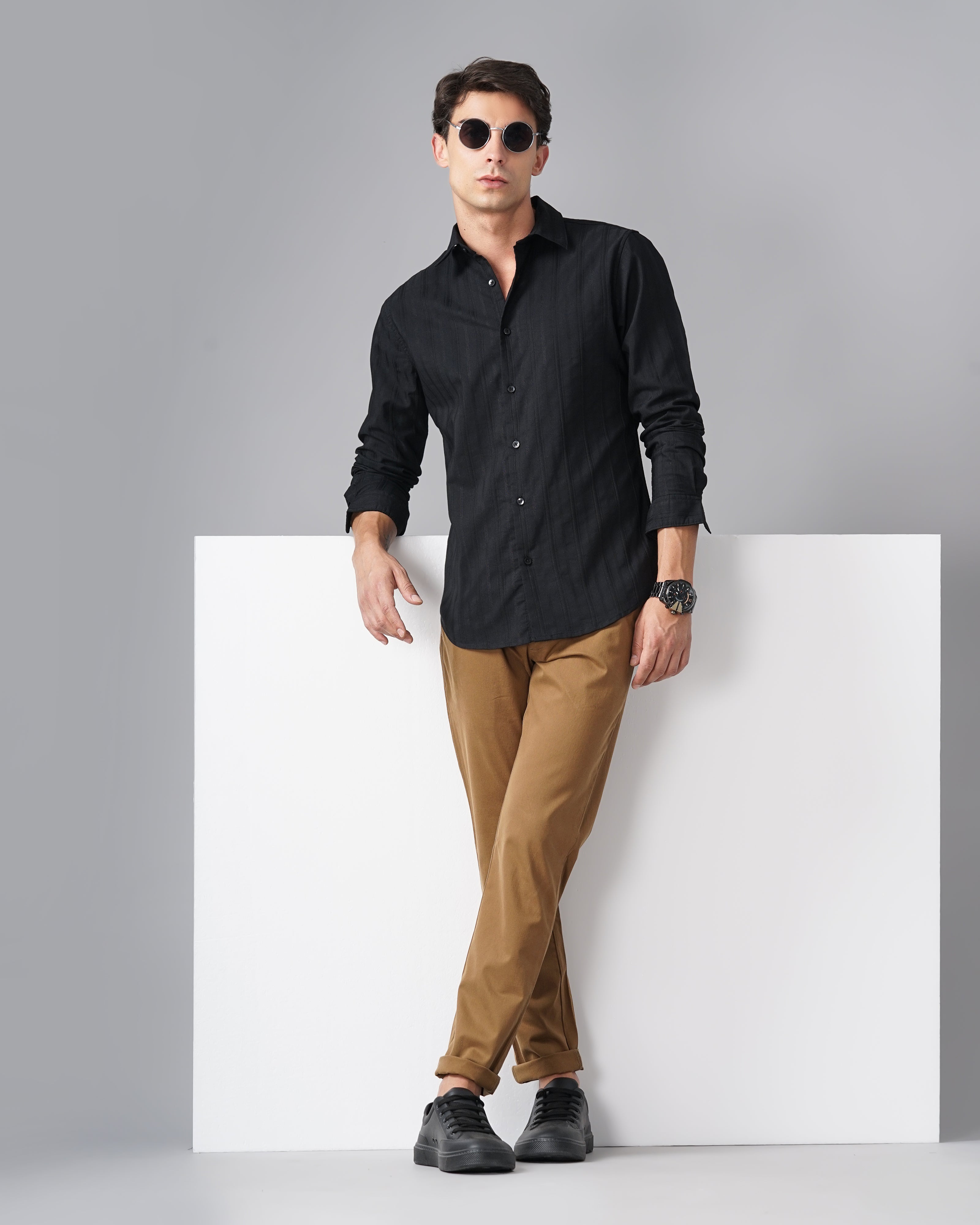 MEN'S SELF DESIGN SHIRT