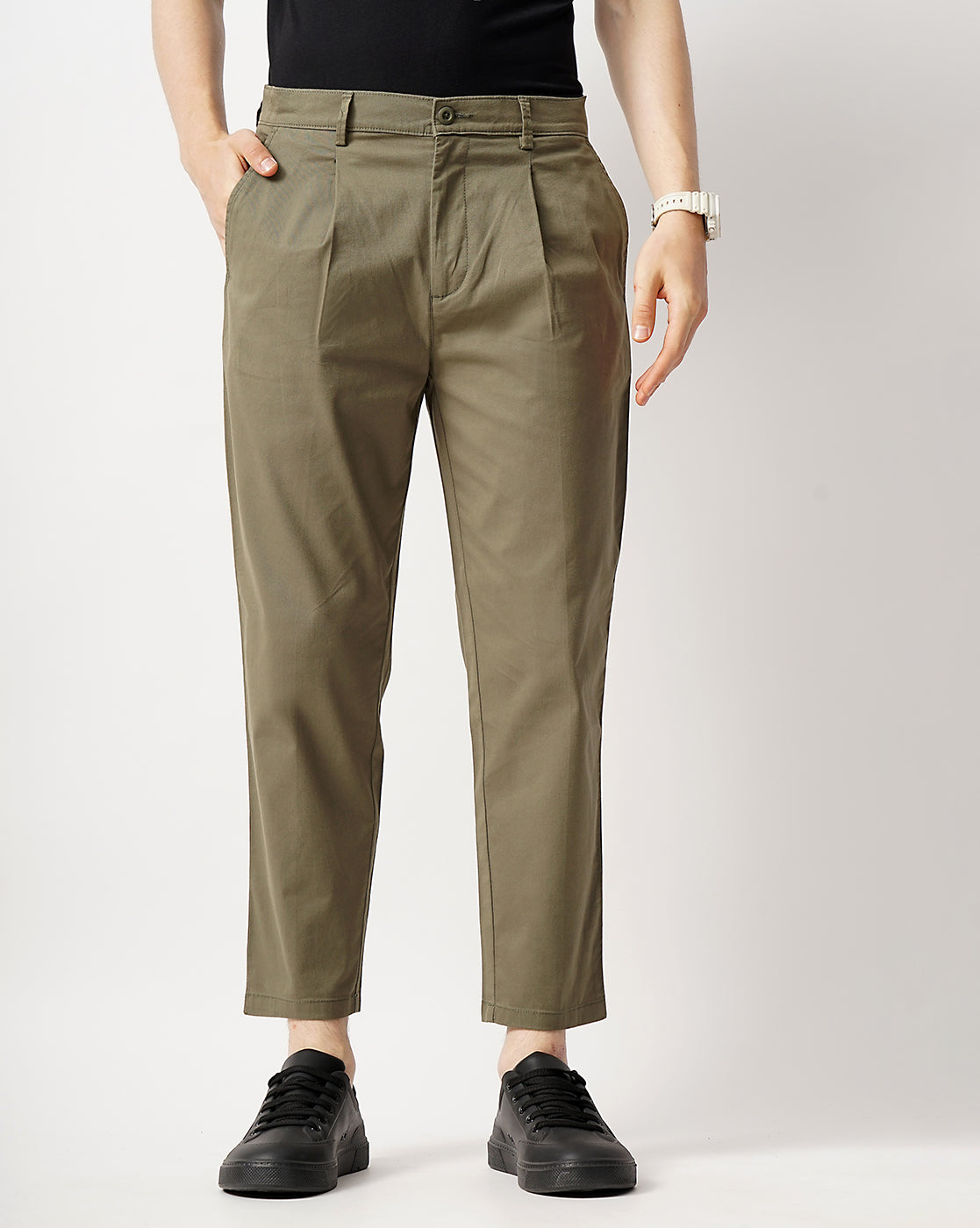 CROPPED LENGTH SINGE PLEATED TROUSER