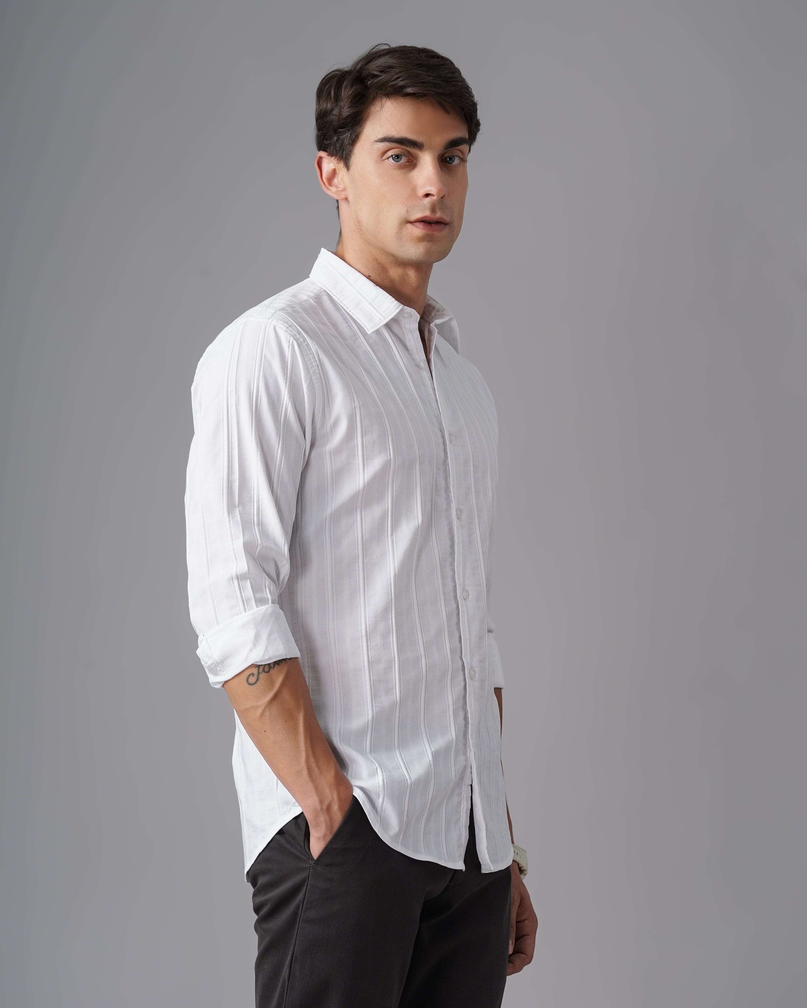 MEN'S SELF DESIGN SHIRT