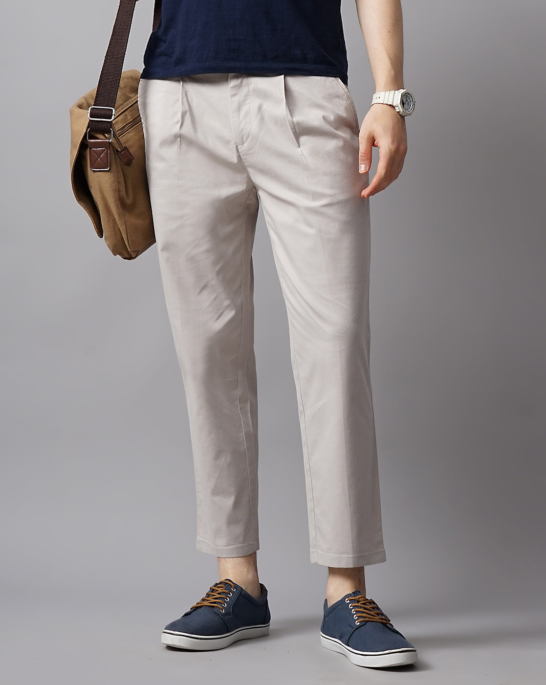 CROPPED LENGTH SINGE PLEATED TROUSER