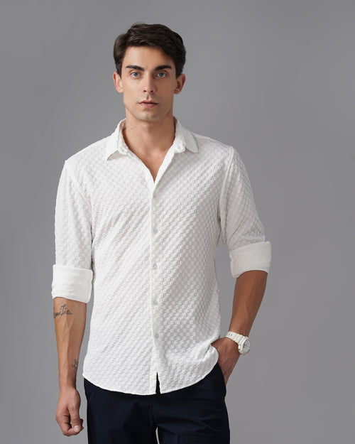 men's self design shirt