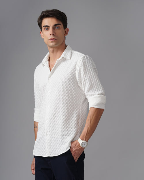 men's self design shirt