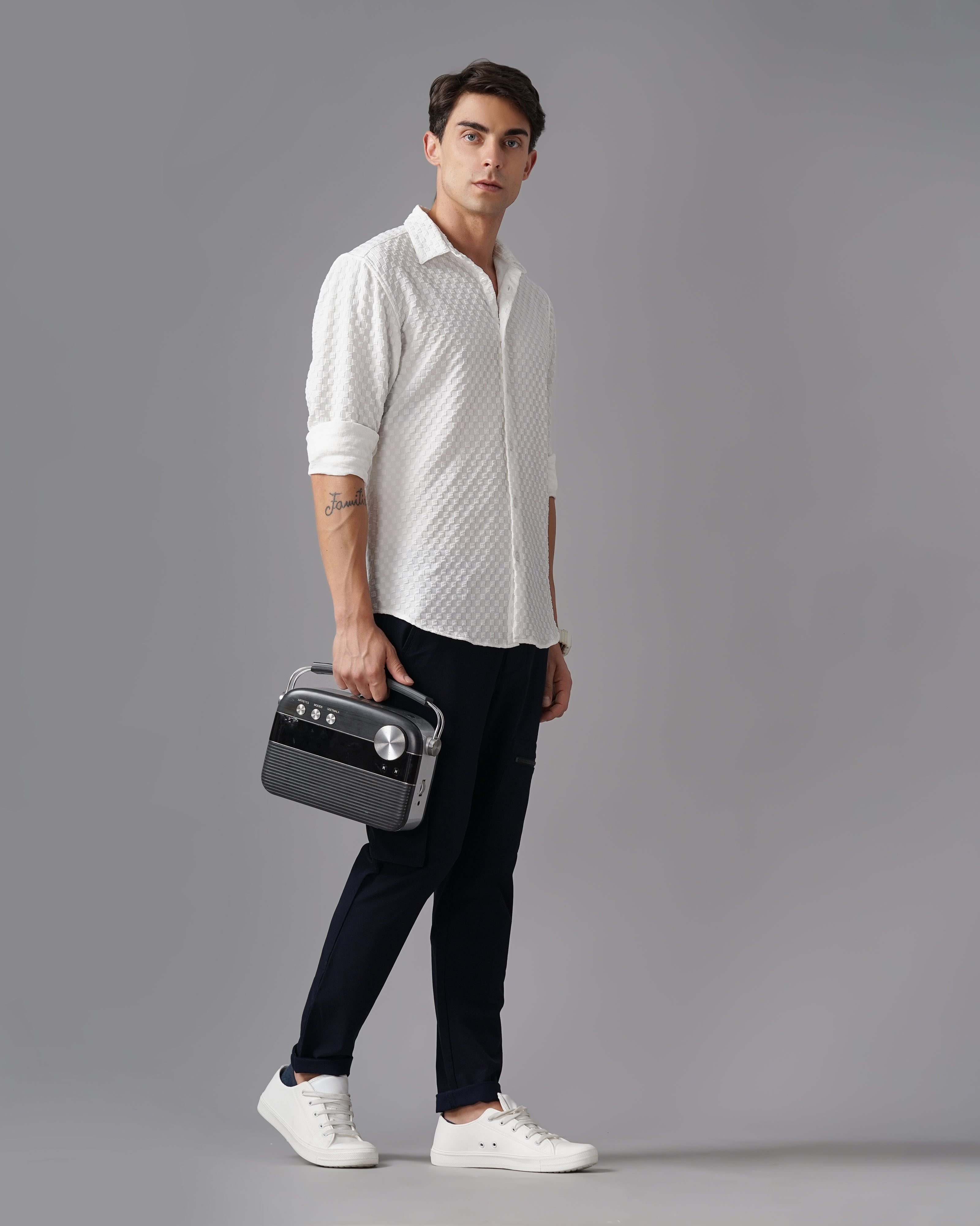 men's self design shirt