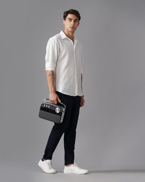 men's self design shirt