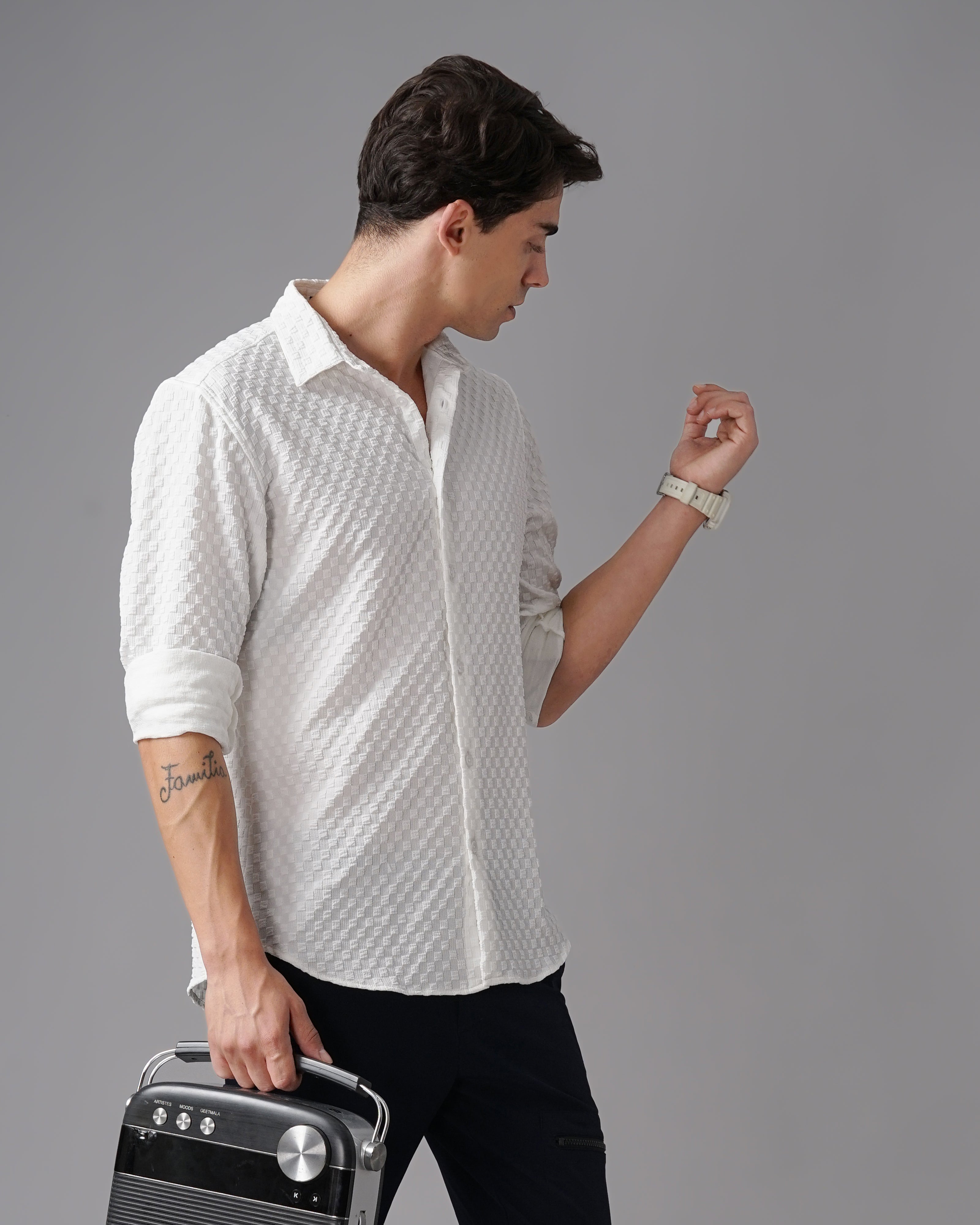 men's self design shirt