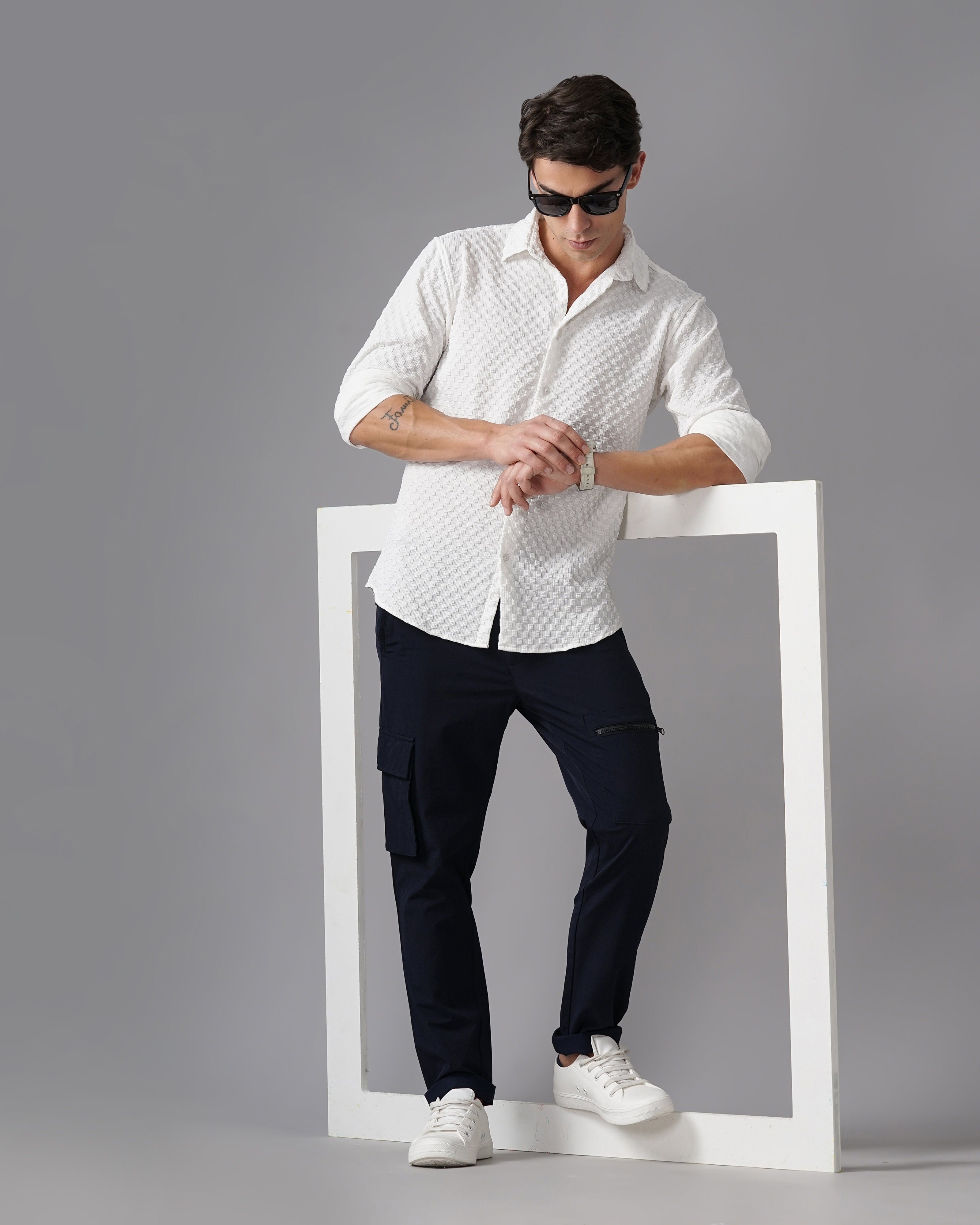 men's self design shirt