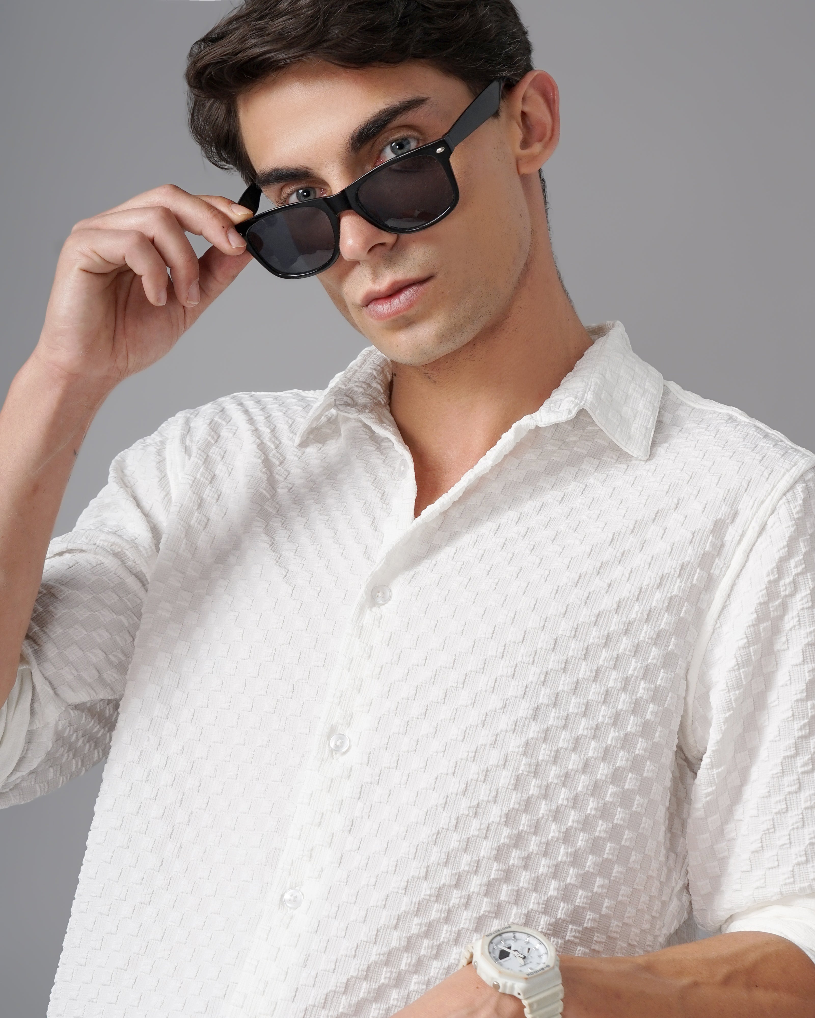 men's self design shirt
