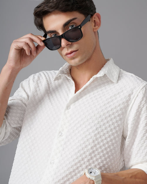 men's self design shirt