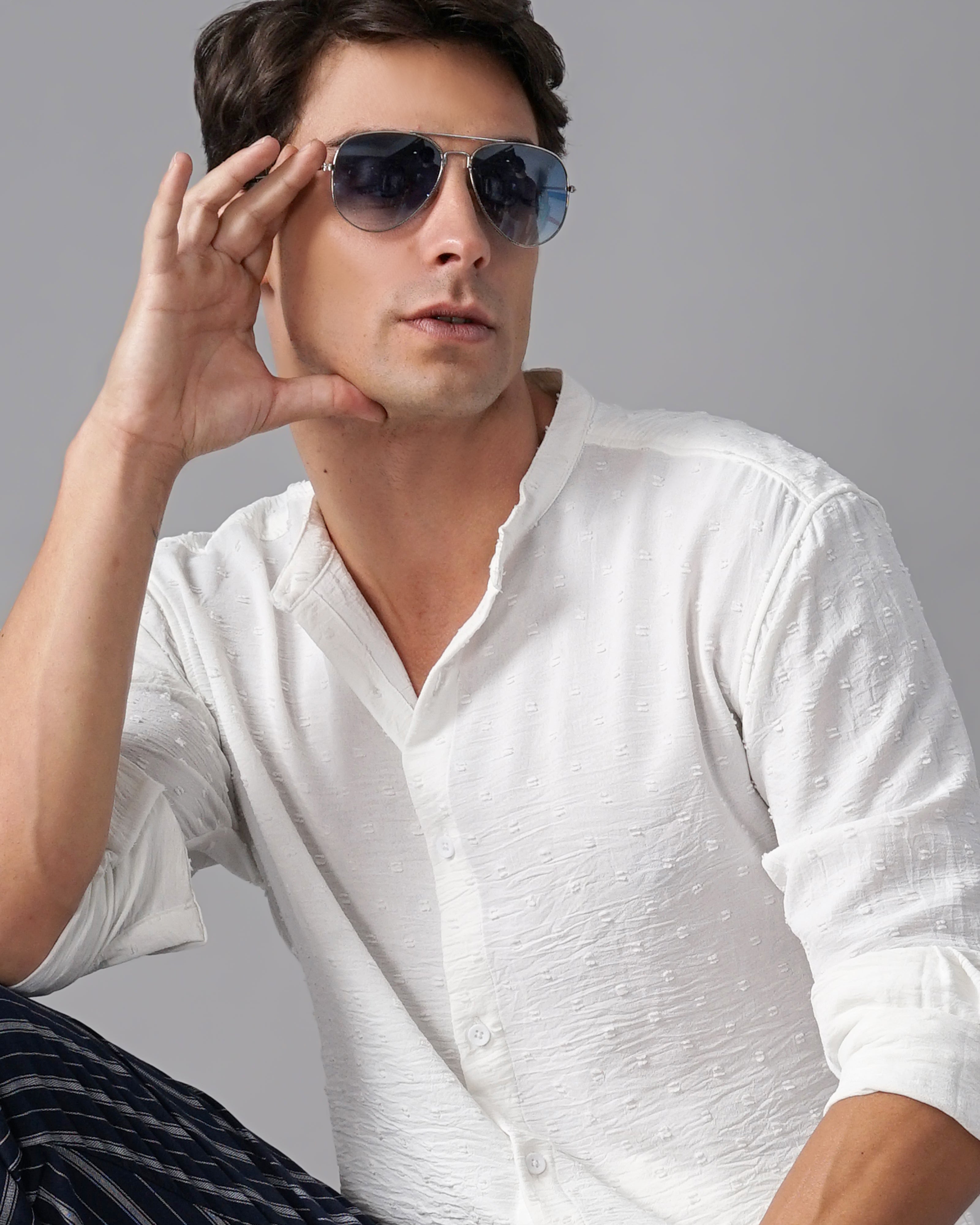 men's self design shirt