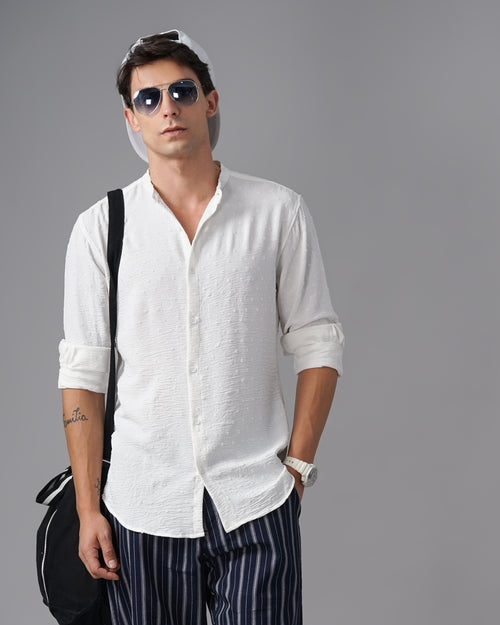 men's self design shirt