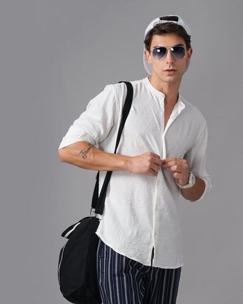 men's self design shirt