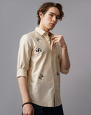 Panda Embroidery and Stem Embroidery Shirt