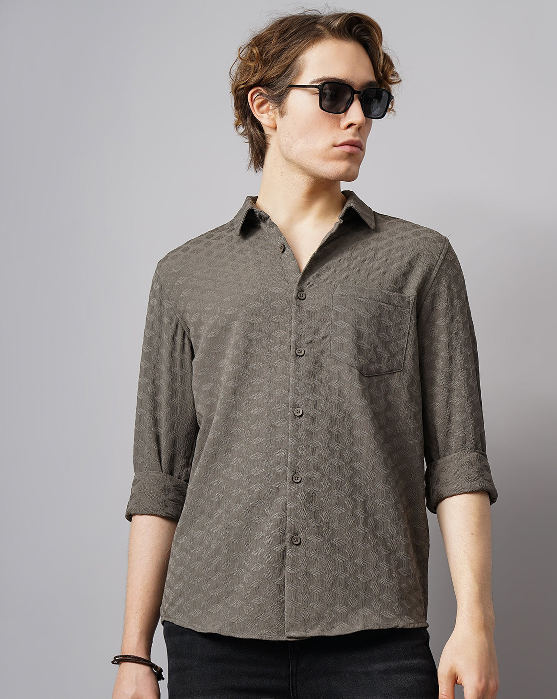 MEN'S SELF DESIGN SHIRT