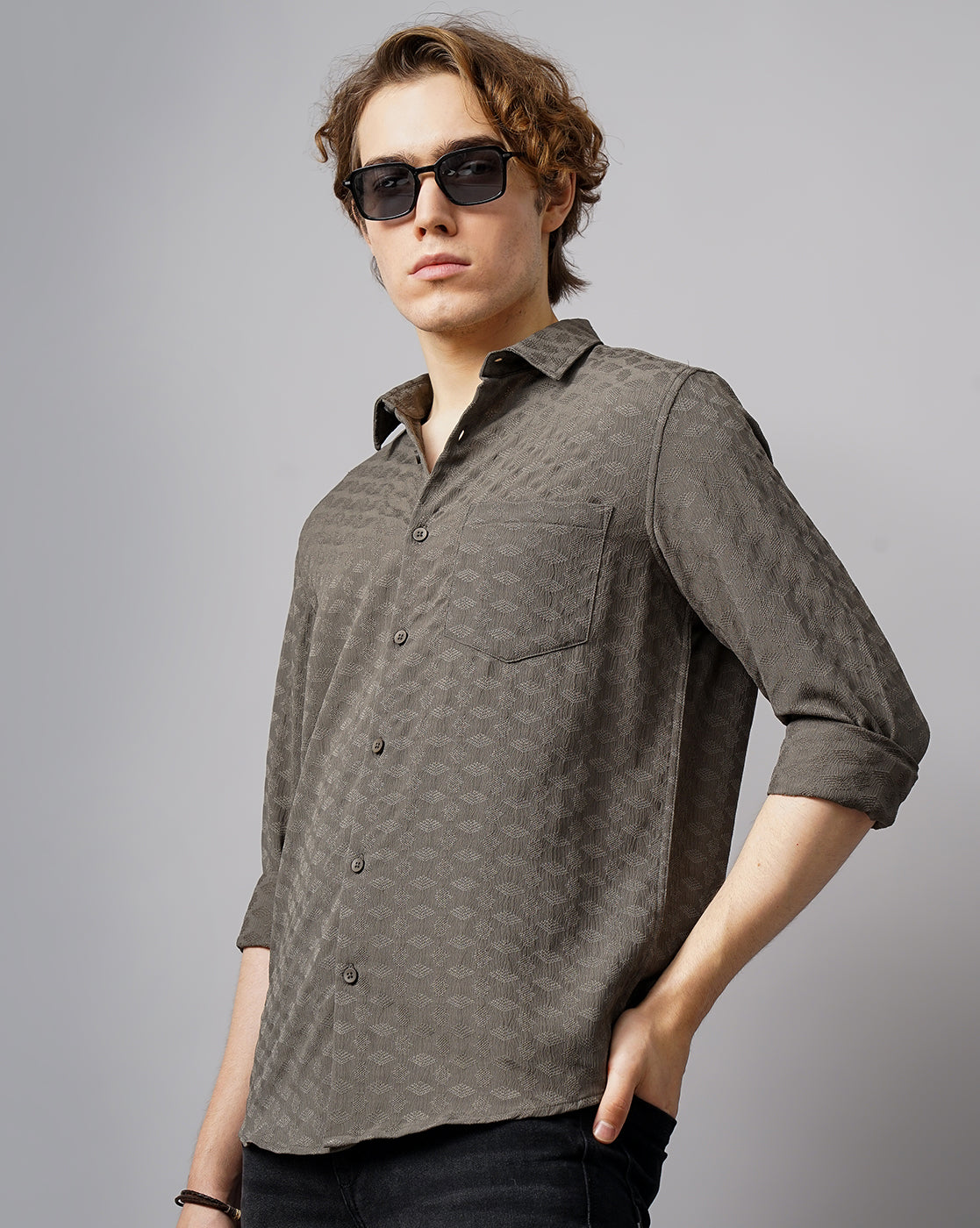 MEN'S SELF DESIGN SHIRT